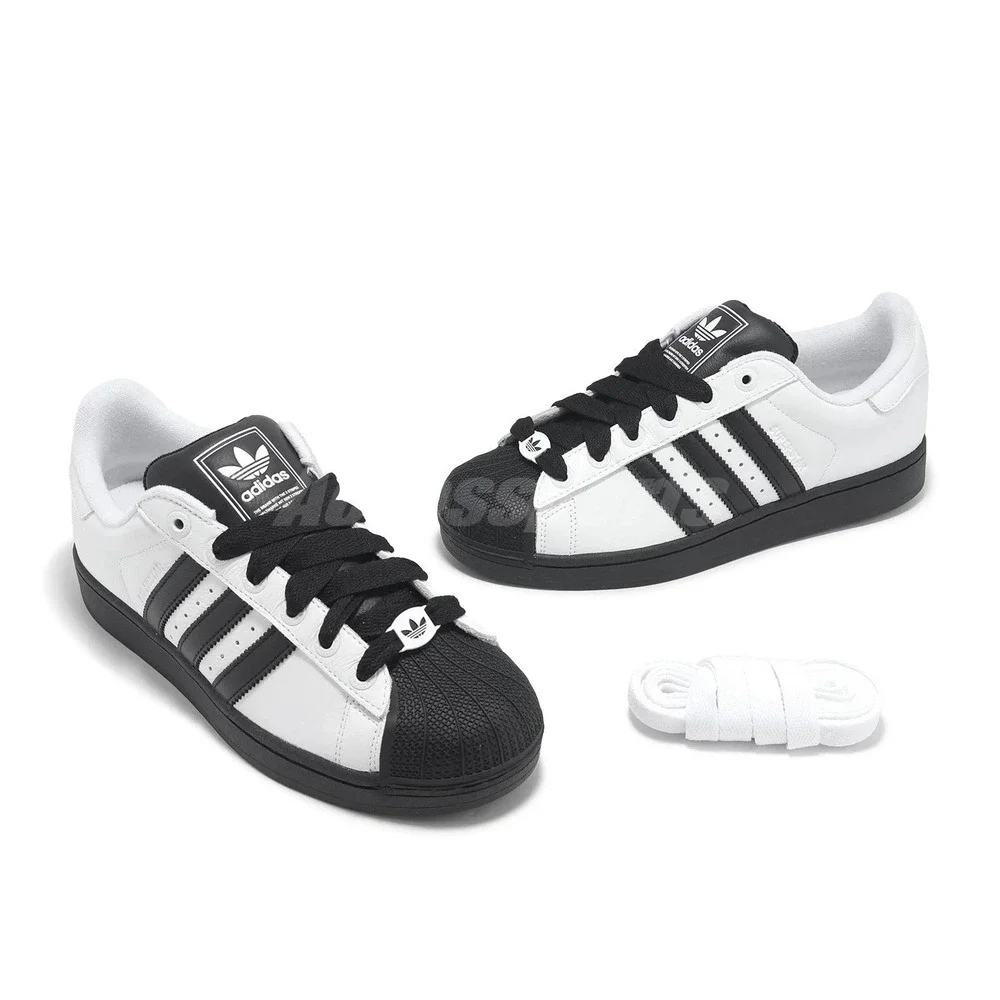 Mens Size 11.5 adidas Originals Superstar II White Black Casual Shoes JI0124 NEW